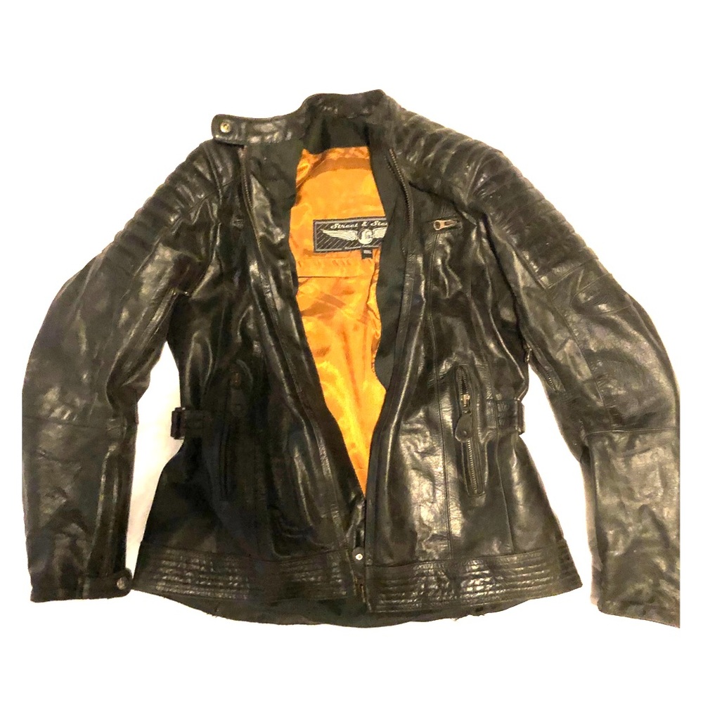 Street & Steel - black leather motorcycle jacket